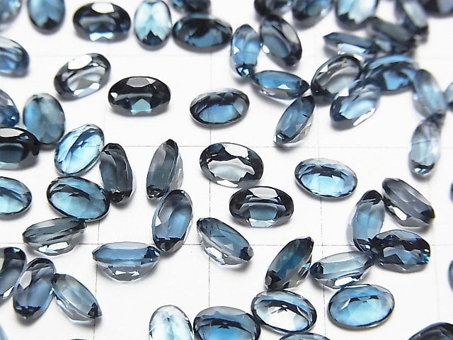 Hochwertiger London Blue Topas AAA Lose Stein Oval Facettiert 6x4mm 3 Stück