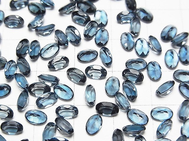 Hochwertiger London Blue Topas AAA Lose Stein Oval Facettiert 6x4mm 3 Stück