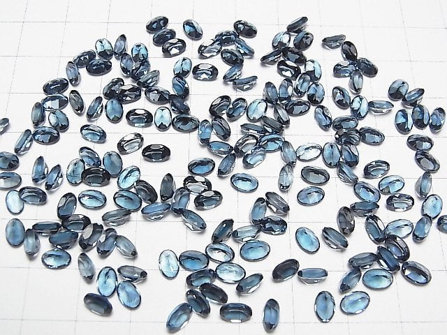 Hochwertiger London Blue Topas AAA Lose Stein Oval Facettiert 6x4mm 3 Stück