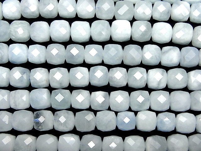 Hochwertig! Aquamarin AA++ Würfelform 8x8x8mm 1strang Perlen (ca. 7 Zoll/18 cm)