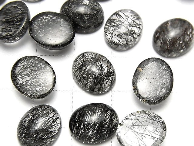Hochwertiger Turmalin Quarz AAA Oval Cabochon 12x10mm 3 Stück