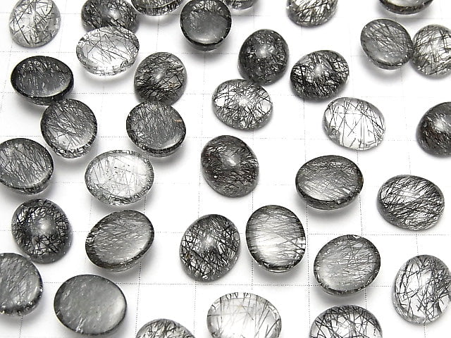 Hochwertiger Turmalin Quarz AAA Oval Cabochon 12x10mm 3 Stück
