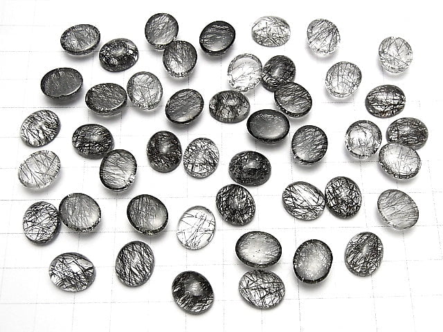 Hochwertiger Turmalin Quarz AAA Oval Cabochon 12x10mm 3 Stück