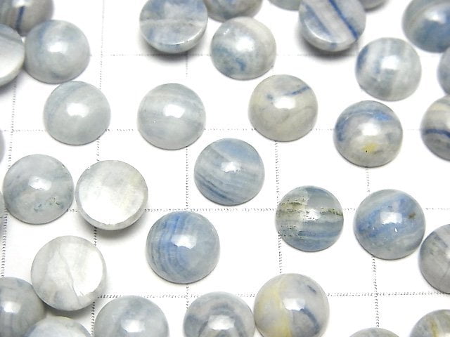 Blauer Scheelit Rund Cabochon 8x8mm 4 Stück