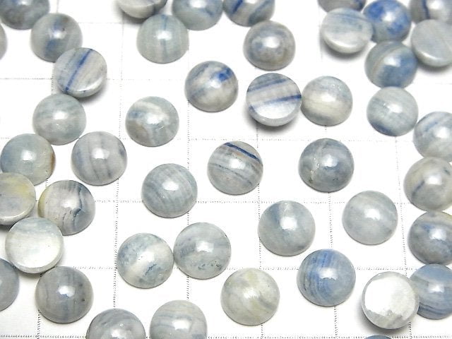 Blauer Scheelit Rund Cabochon 8x8mm 4 Stück