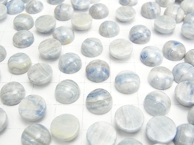Blaue Scheelit Runde Cabochon 10x10mm 3 Stück