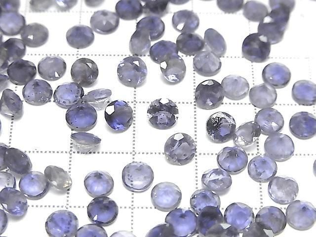 高品質堇青石 AAA 級圓形刻面裸石 5x5mm 5顆