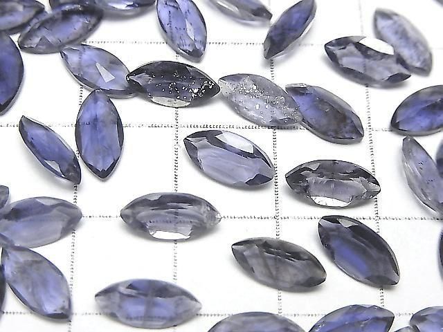 Hochwertiger Iolith AA++ loser Stein marquise facettiert 10x5mm 3 Stück