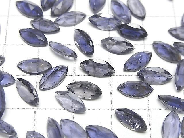 Hochwertiger Iolith AA++ loser Stein marquise facettiert 10x5mm 3 Stück