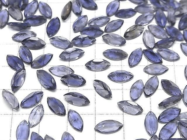 Hochwertiger Iolith AA++ loser Stein marquise facettiert 10x5mm 3 Stück