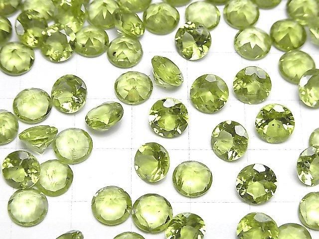 High Quality Peridot AAA- Loose stone Round Faceted 7x7mm 2pcs