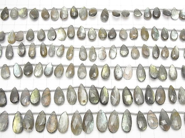High Quality Labradorite AAA- Pear shape Faceted Briolette half or 1strand beads (aprx.8inch/20cm)