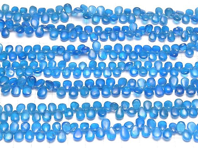 Hochwertige Neonblau Apatit AAA- Tropfenform (Glatt) 1strang Perlen (ca. 17,78 cm)