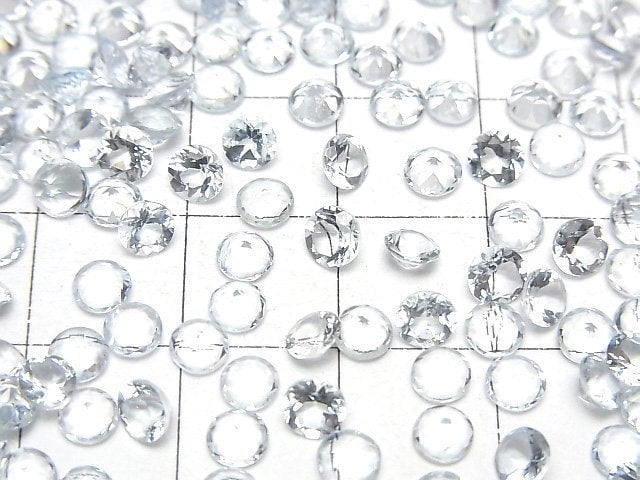 Hochwertiger Aquamarin AAA unbohrt rund facettiert 4x4mm 3 Stück 8,79 $!