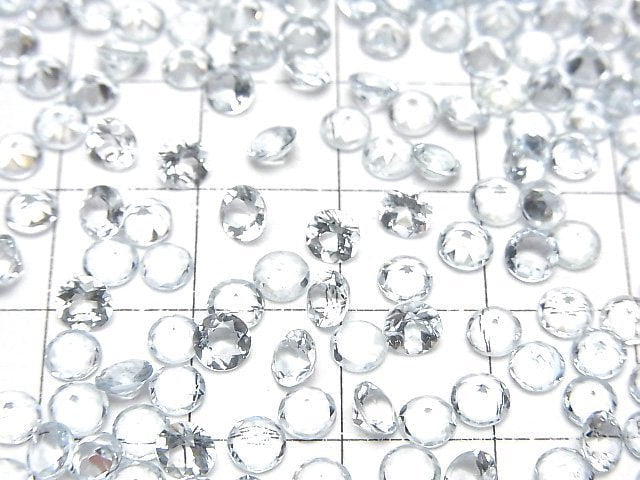 Hochwertiger Aquamarin AAA unbohrt rund facettiert 4x4mm 3 Stück 8,79 $!