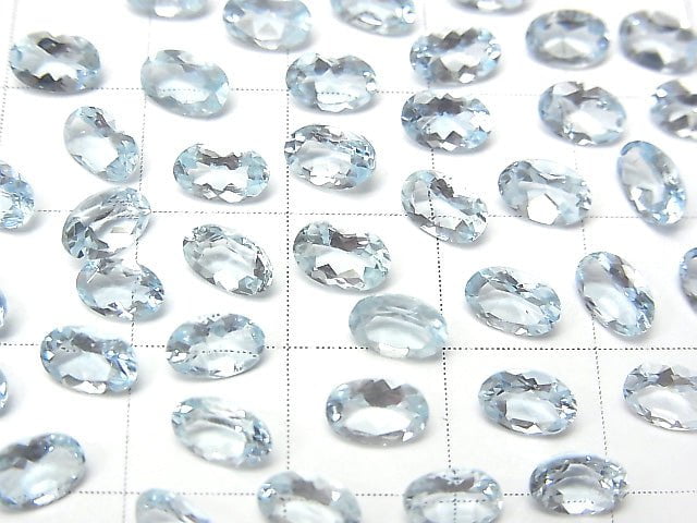 Hochwertiger Aquamarin AAA lose Stein oval facettiert 6x4mm 2 Stück