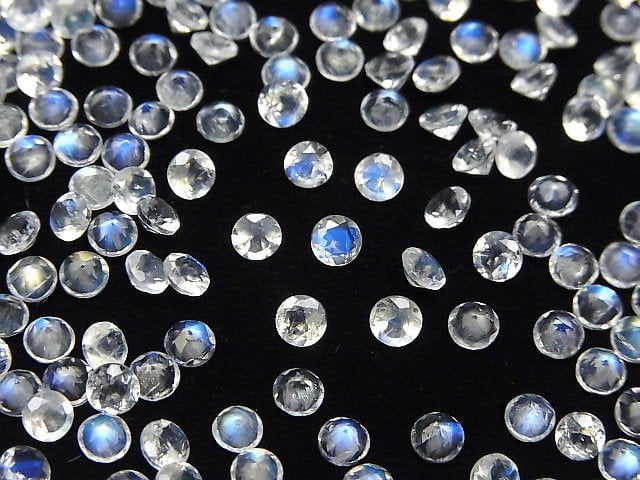 Hochwertiger Regenbogen-Mondstein AAA Ungebohrt Runder Facettiert 4x4mm 10Stück $17.99!