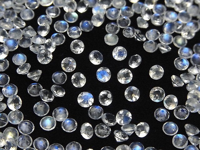 Hochwertiger Regenbogen-Mondstein AAA Ungebohrt Runder Facettiert 4x4mm 10Stück $17.99!