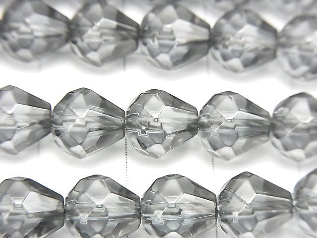 Silver Flash Crystal Faceted Drop 8x8x8mm half or 1strand beads (aprx.15inch / 36cm)