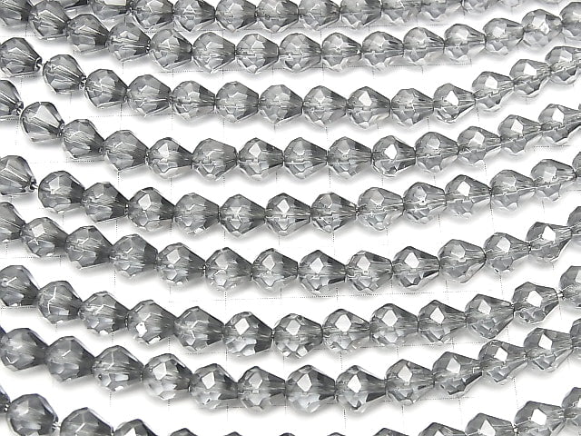 Silver Flash Crystal Faceted Drop 8x8x8mm half or 1strand beads (aprx.15inch / 36cm)