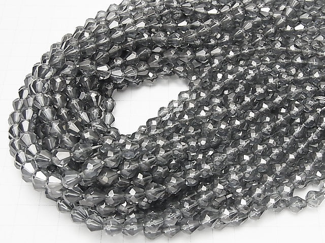 Silver Flash Crystal Faceted Drop 8x8x8mm half or 1strand beads (aprx.15inch / 36cm)