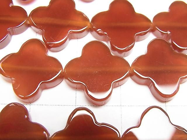 紅瑪瑙 AAA 級 - 花朵圖案 14x14x3.5mm 半串或 1 串珠子 (約 15 英寸/36 公分)