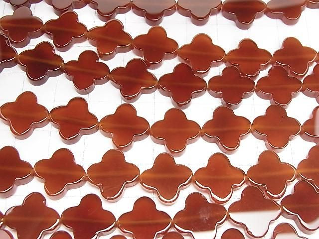 紅瑪瑙 AAA 級 - 花朵圖案 14x14x3.5mm 半串或 1 串珠子 (約 15 英寸/36 公分)