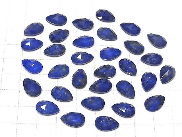 Lapislazuli x Crystal AAA Pear Shape Rose Cut 12x8mm 2pcs