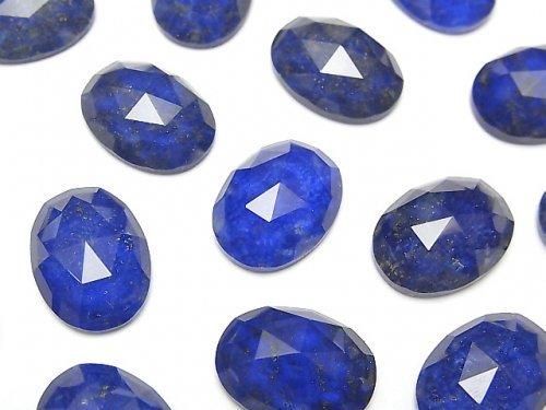 Lapislazuli x Kristall AAA Oval Rose Cut 16x12mm 2 Stück