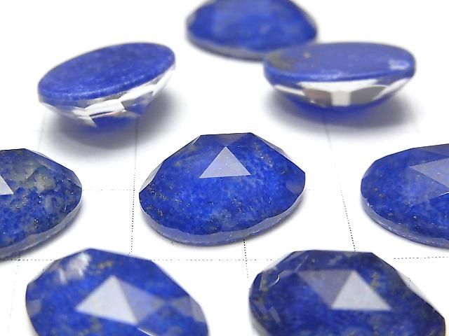 Lapislazuli x Kristall AAA Oval Rose Cut 16x12mm 2 Stück
