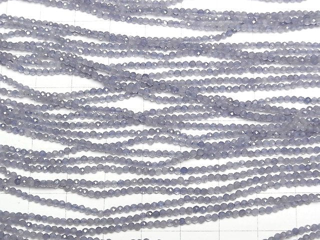 High Quality! Tanzanite AA++ Faceted Round 1.8mm 1strand beads (aprx.15inch/37cm)