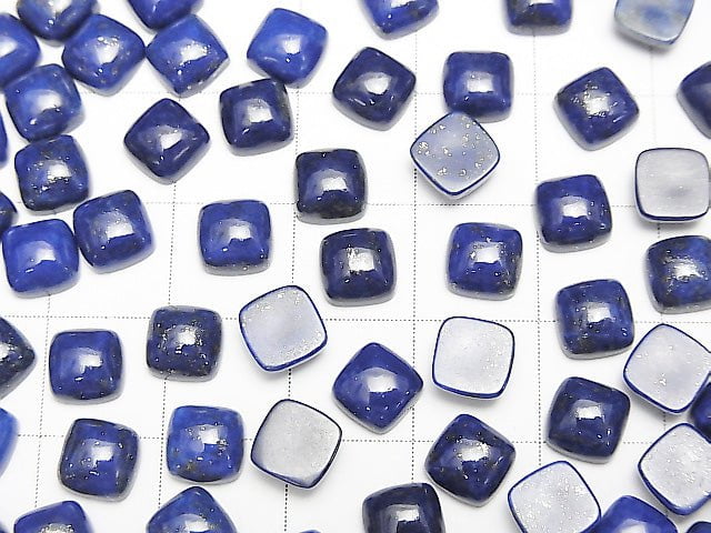 Lapislazuli AA++ quadratischer Cabochon 6x6mm 5 Stück