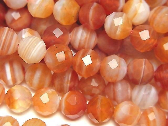 紅玉髓,SardOnyx AA++ 64切面圓珠 8毫米 1串珠子 (約15英吋/37公分)高品質!