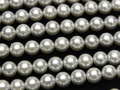 1strang 3,79 $! Muschelperle Silber Rund 6mm 1strang Perlen (ca. 15 Zoll / 37 cm)