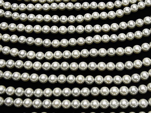 1strang 3,79 $! Muschelperle Silber Rund 6mm 1strang Perlen (ca. 15 Zoll / 37 cm)