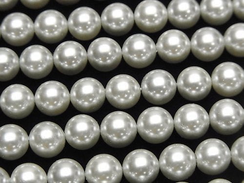 1strang 4,79 $! Muschelperle Silber Rund 8mm 1strang Perlen (ca. 15 Zoll / 37 cm)