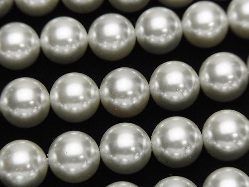 1strang 5,79 $! Muschelperle Silber Rund 10mm 1strang Perlen (ca. 15 Zoll / 37 cm)