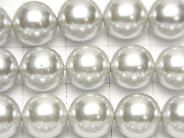 1strang 5,79 $! Muschelperle Silber Rund 10mm 1strang Perlen (ca. 15 Zoll / 37 cm)