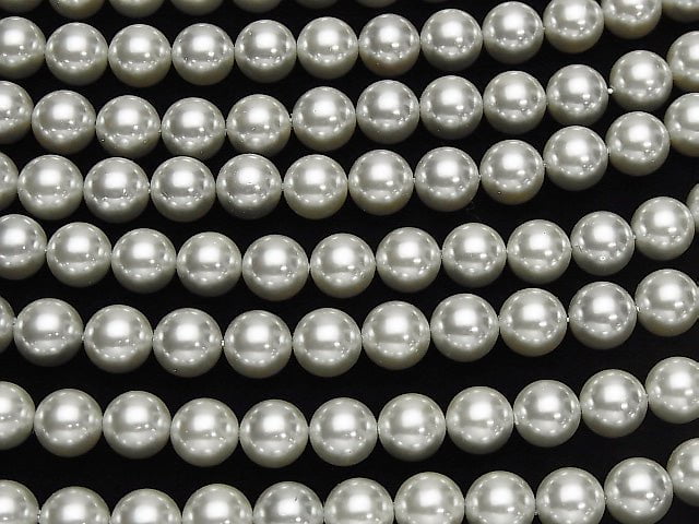 1strang 5,79 $! Muschelperle Silber Rund 10mm 1strang Perlen (ca. 15 Zoll / 37 cm)