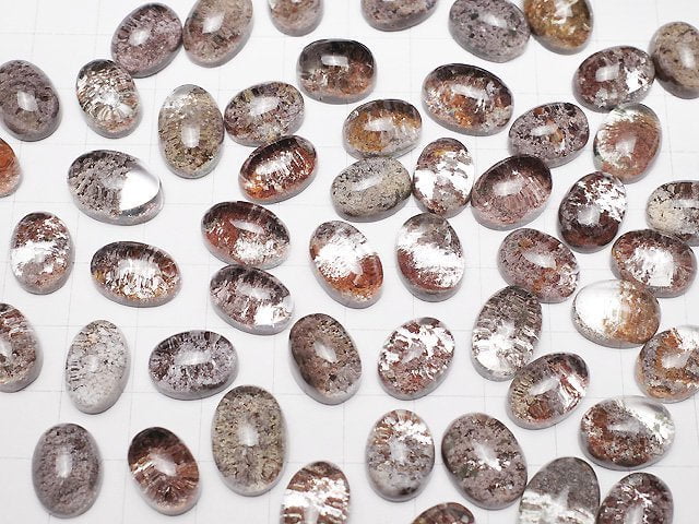 Red Garden Quartz AAA Oval Cabochon Size Mix 2pcs