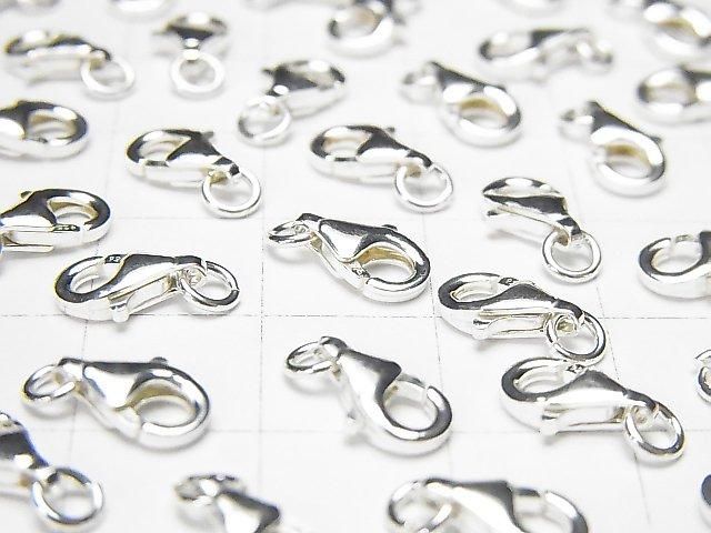 Silver 925 Oval Lobster (with Jump Ring) 9x5.5x2.5mm Pure Silver Finish 2pcs