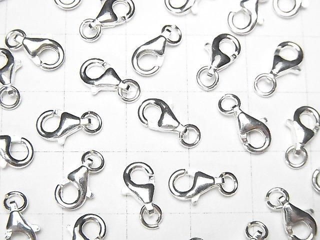 Silver 925 Oval Lobster (with Jump Ring) 9x5.5x2.5mm Pure Silver Finish 2pcs