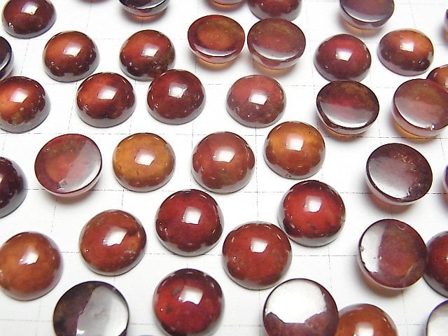 Hochwertiger Hessonitgranat AAA runder Cabochon 10x10mm 2Stk