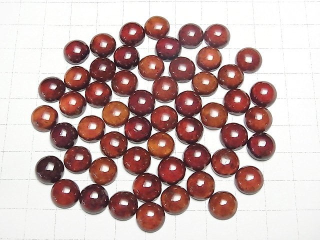 Hochwertiger Hessonitgranat AAA runder Cabochon 10x10mm 2Stk