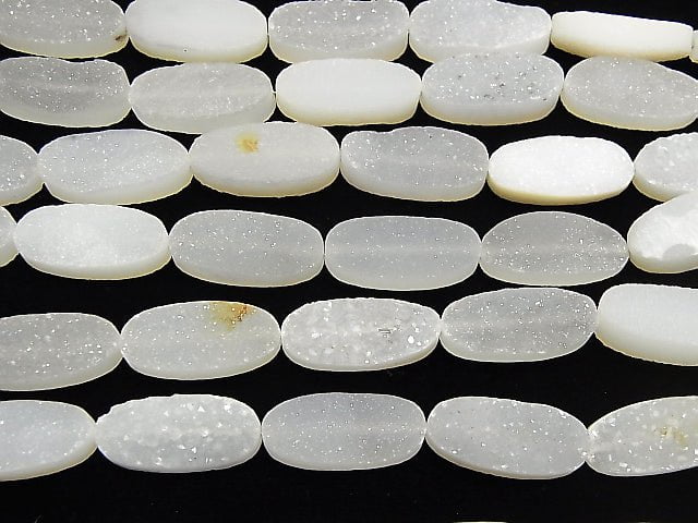 1Strang $29.99! Druzy-Agate oval 18x8mm 1Strang Perlen (ca. 6inch/16cm)