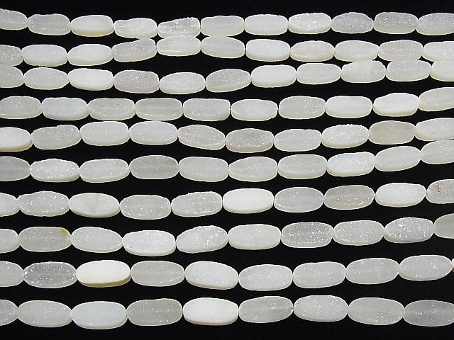 1Strang $29.99! Druzy-Agate oval 18x8mm 1Strang Perlen (ca. 6inch/16cm)
