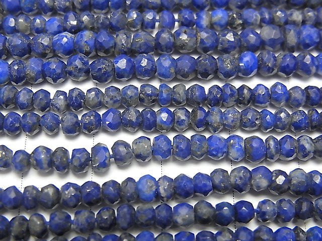 1strand $12.99! Lapislazuli AA+ Faceted Button Rondelle 1strand beads (aprx.13inch/32cm)