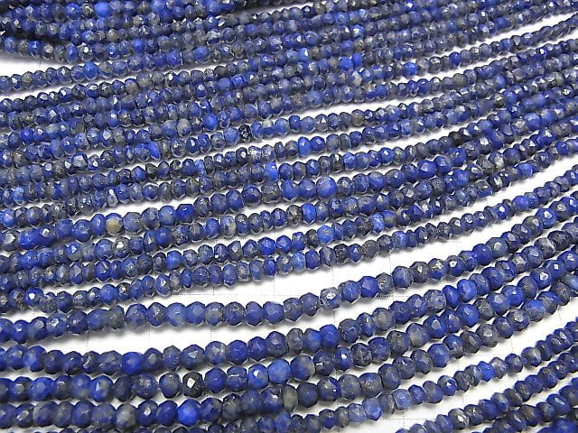1strand $12.99! Lapislazuli AA+ Faceted Button Rondelle 1strand beads (aprx.13inch/32cm)
