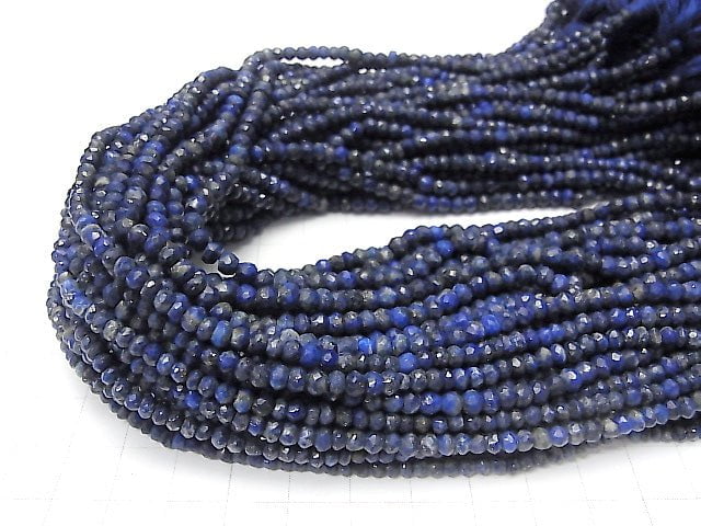 1strand $12.99! Lapislazuli AA+ Faceted Button Rondelle 1strand beads (aprx.13inch/32cm)
