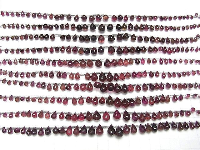 Hochwertiger Pinker Turmalin AAA- Tropfen facettierte Briolette 1 Strang Perlen (ca. 20cm)